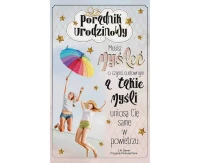 Birthday Card, Friends, colorful umbrella, 13x20,5 cm